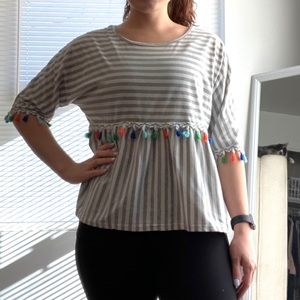 Striped Baby Doll Top